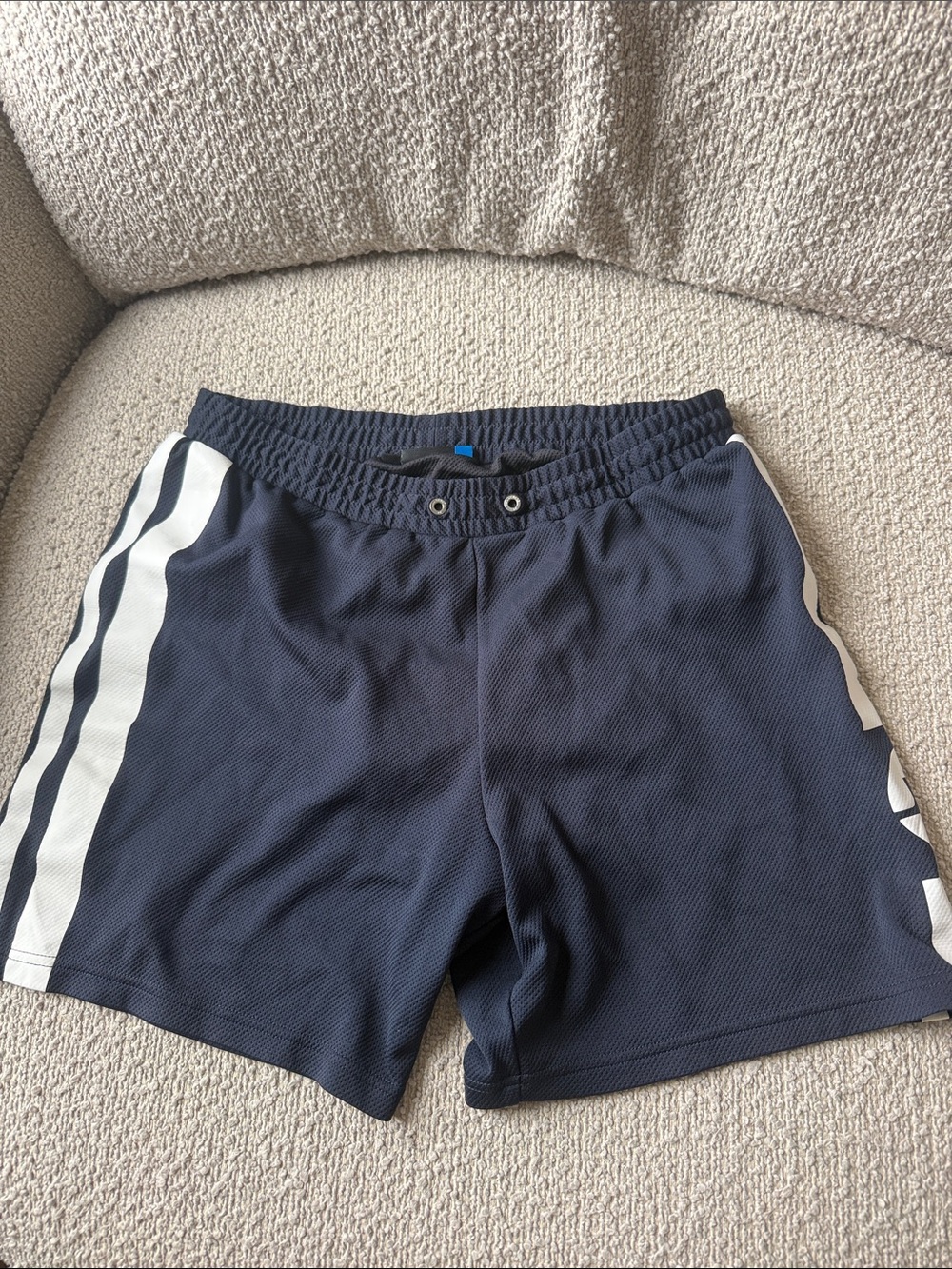 J.Lindeberg Navy Athletic Shorts with White Side Stripes